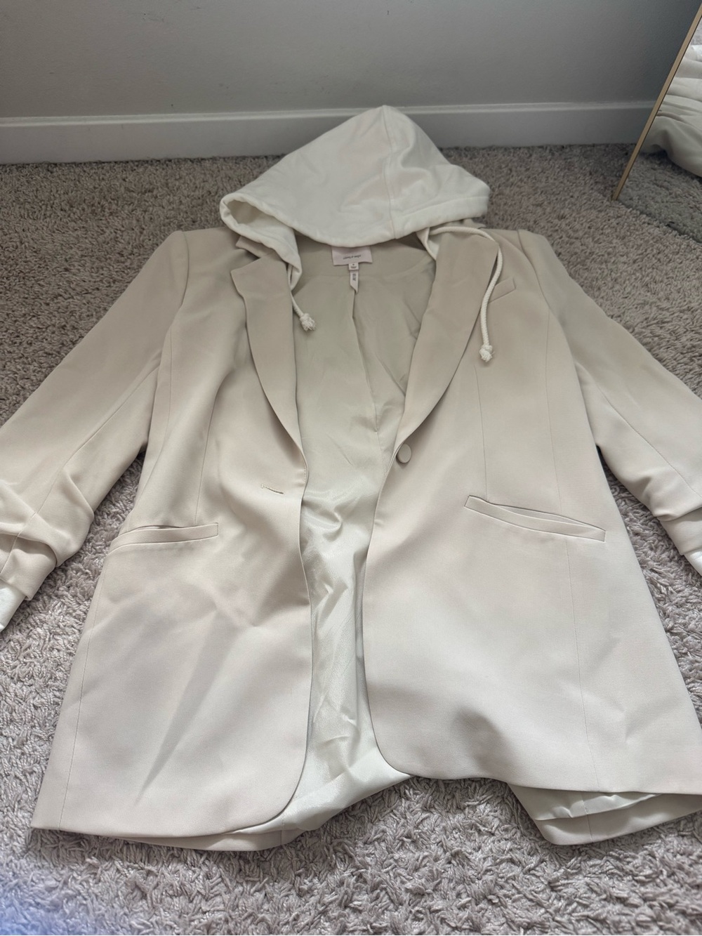 cinq a sept Cream Hooded Blazer